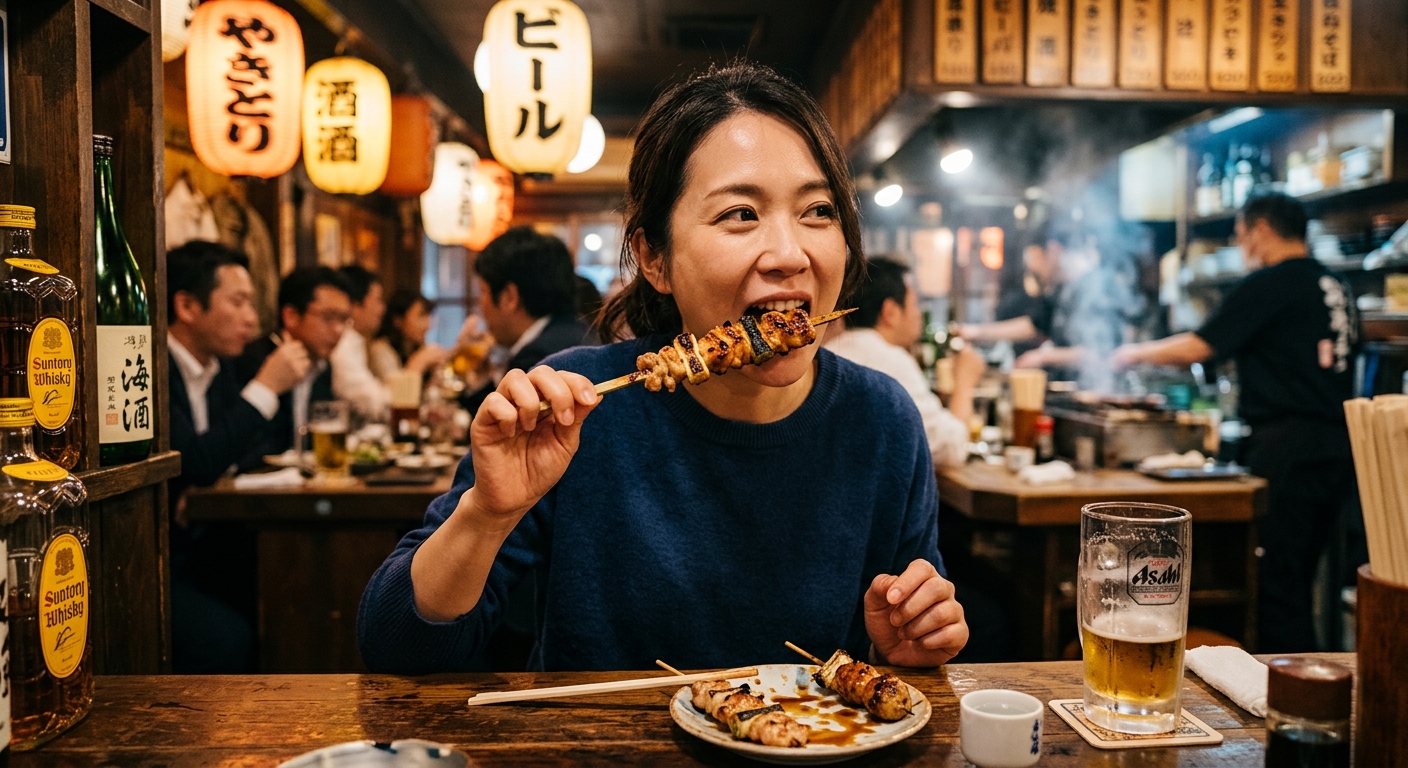 烤鸡肉串的吃法